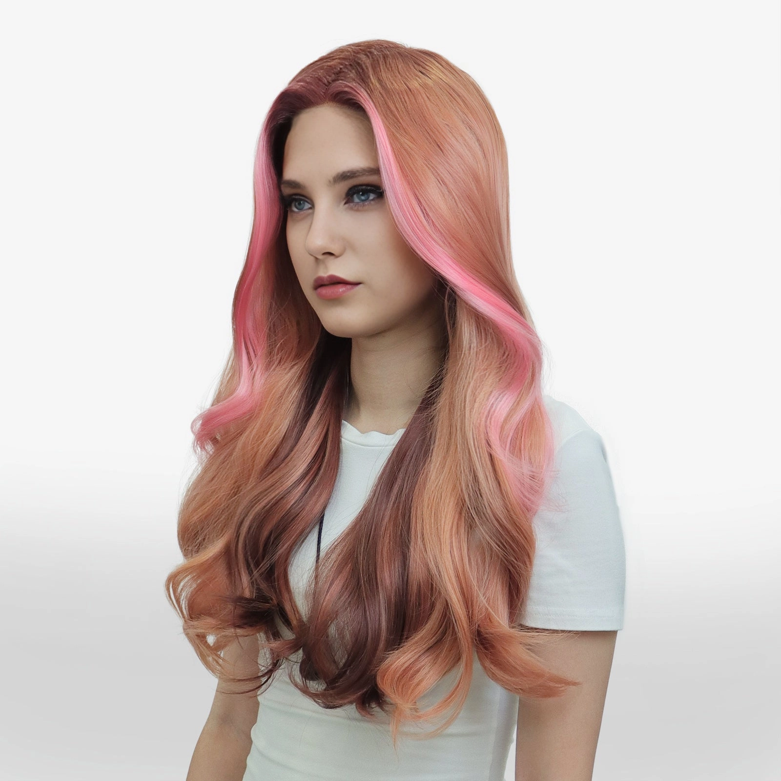 IMstyle Angel Tpart lace front apricot with pinky money pieces layer cut TK120-2443