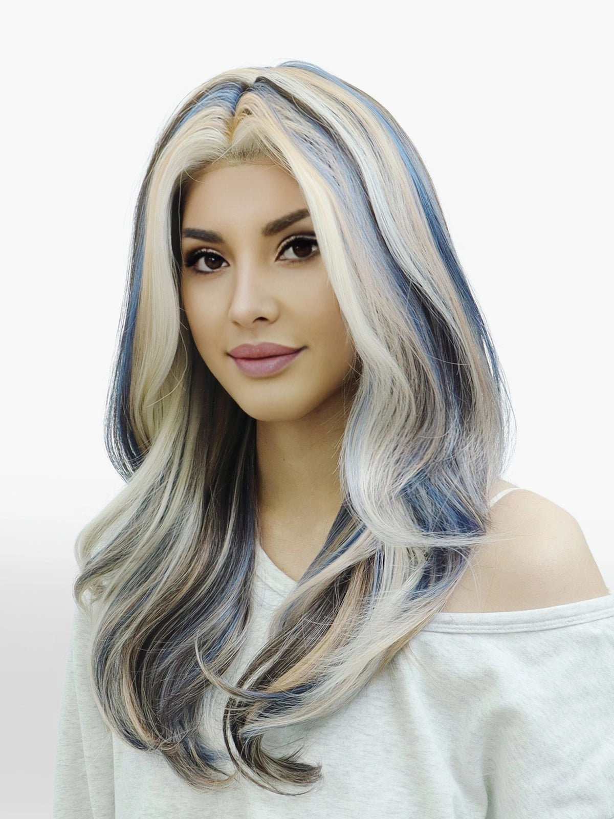 IMstyle Bluejeans Layer cut T part Lace Front Deep Blue and Blonde -TK126-2478