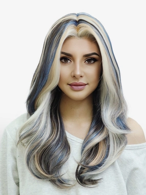 IMstyle Bluejeans Layer cut T part Lace Front Deep Blue and Blonde -TK126-2478