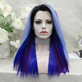 IMstyle Blush purple&pink&navy blue&aqua blue straight with 22 inches 13*3 free parting lace front synthetic wigs heat friendly SH-blush-13*3U