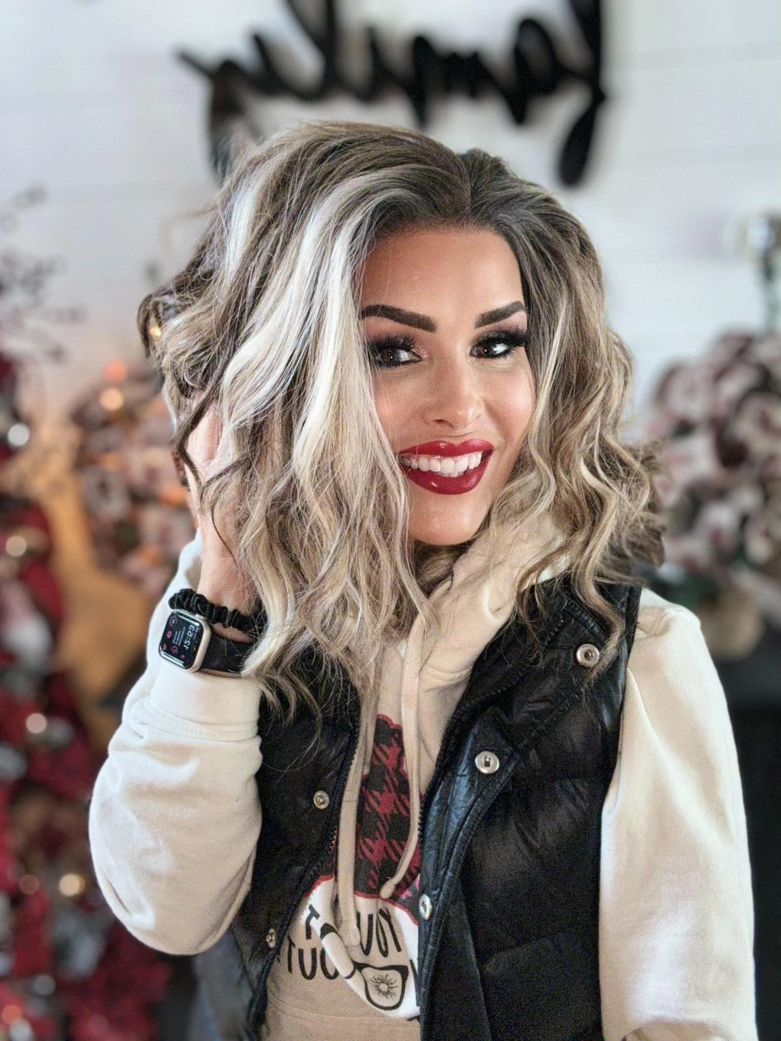 IMstyle Brenda G2 old money vibe brown and blonde color with curly style 16 inches 13*6 lace front wig