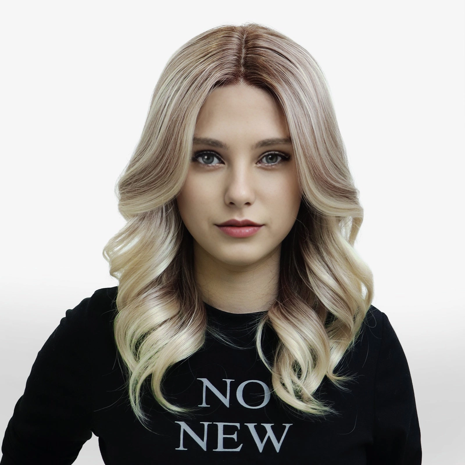 IMstyle Camelia New glueless T Part Synthetic lace wig Blonde with soft rooting shoulder Lenth-TK129-2465 (Shara)