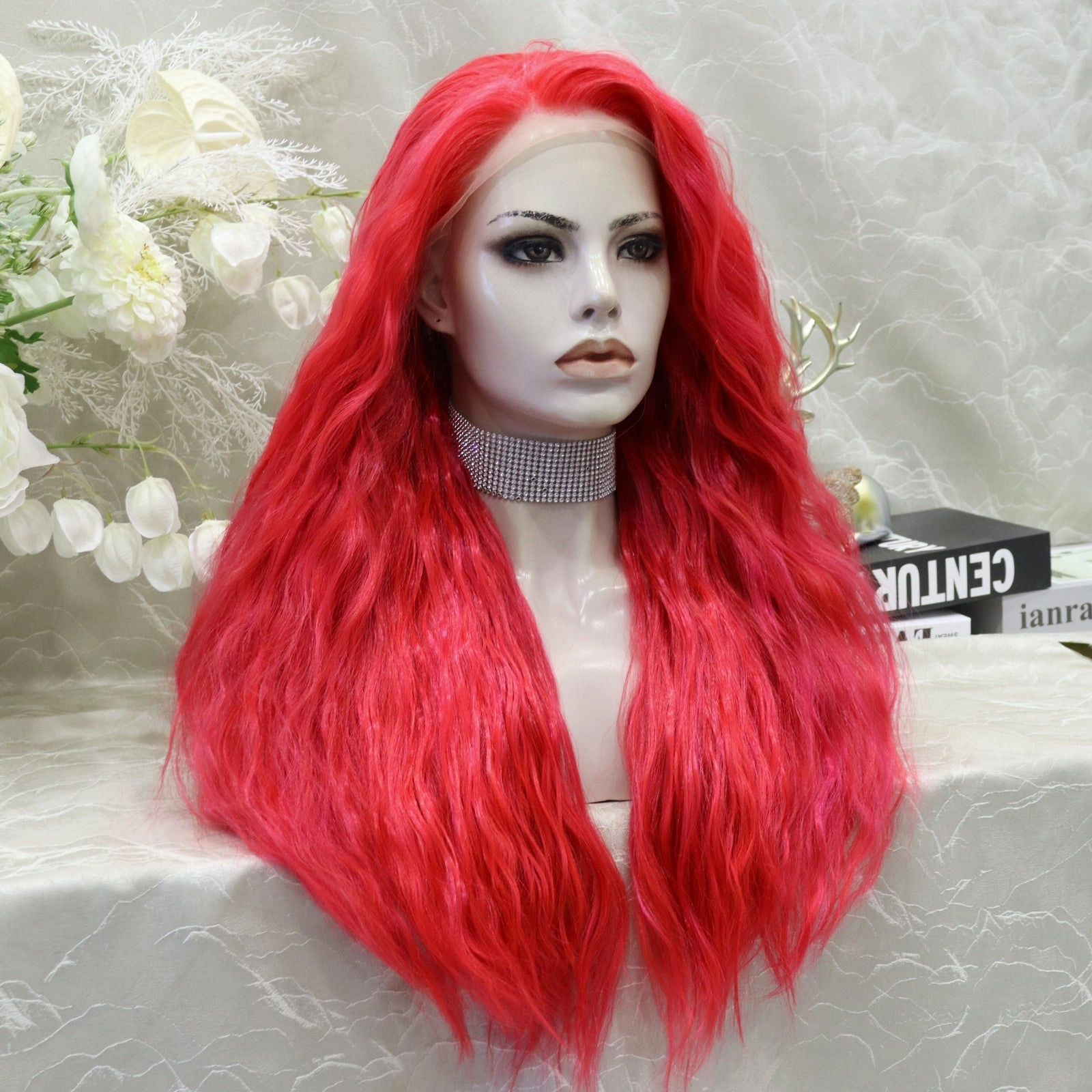 IMstyle Champagne-Multicolored Purple&Pink&Blonde Long Loose Curl 28'' Synthetic Lace Front Wig