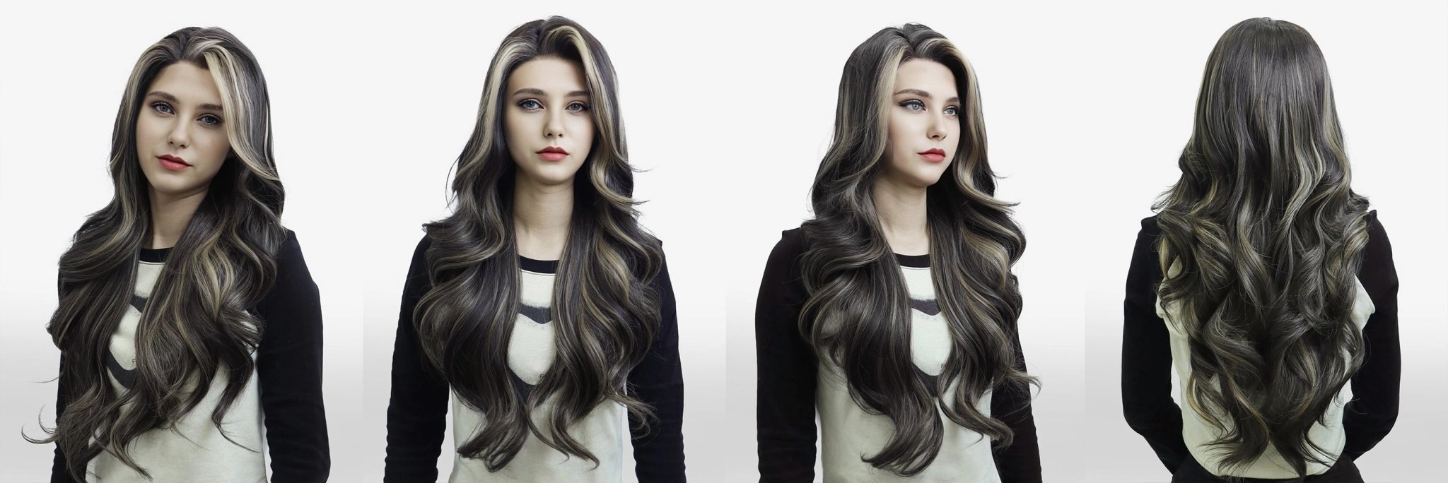 IMstyle Chrissy Tea Black with Highlight 28inches layer Cut Free part Lace Front Wig Daily-F100-2450 (SharaCollection)