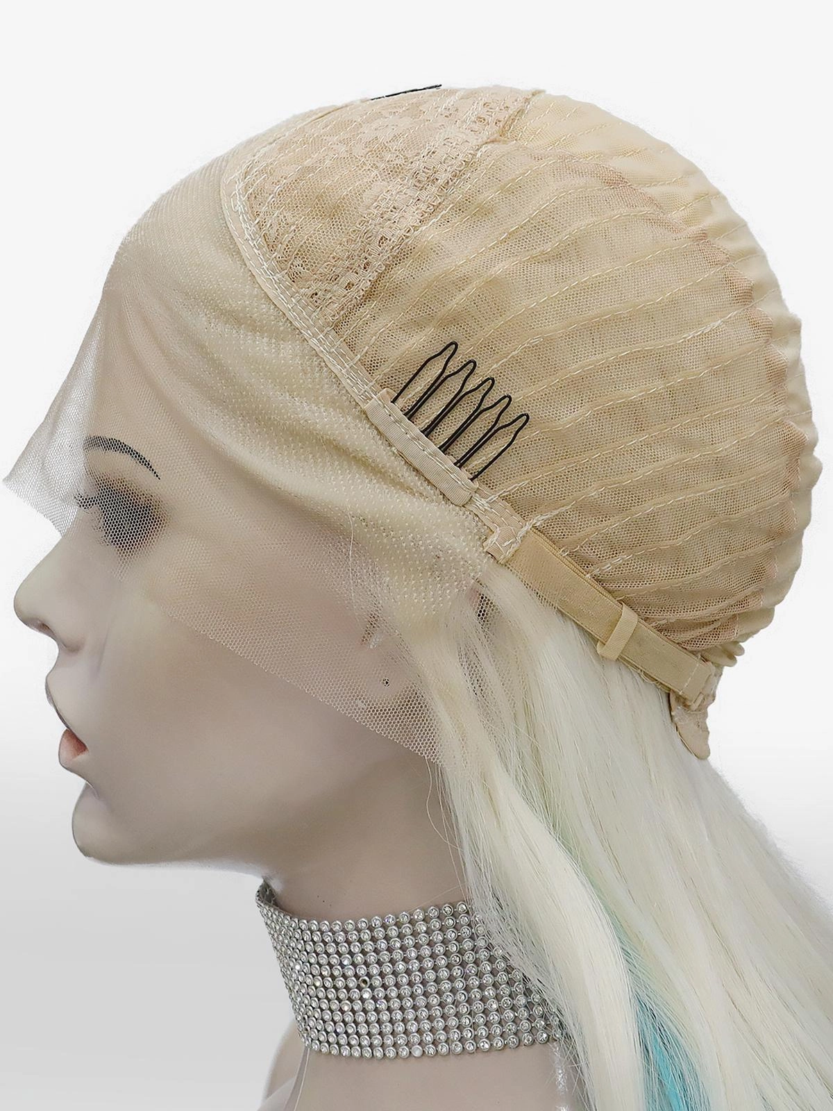 IMstyle Elsa White Blue lace Front Curly wig 13*3 party Holloween wig W207-ELSA(133)