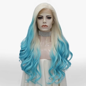 IMstyle Elsa White Blue lace Front Curly wig 13*3 party Holloween wig W207-ELSA(133)