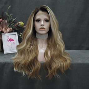 IMstyle Emily Golden blonde with Highlight Dark root 13*2 no parting 26 inches lace front wigs