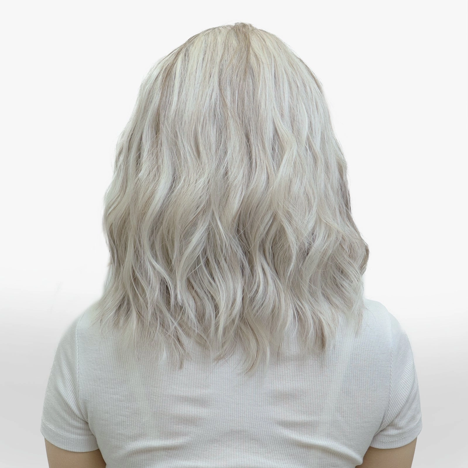 IMstyle Erin icy blonde grey with rooting water wave bob style low density 13*4 free parting lace front wigs W193-C224-C13X4XIU