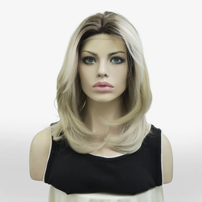 IMstyle Jordan Classic Blonde with dark rooting 13*3 free part layer Cut Glueless shoulder length Lace front wig K128-2462-C13X3