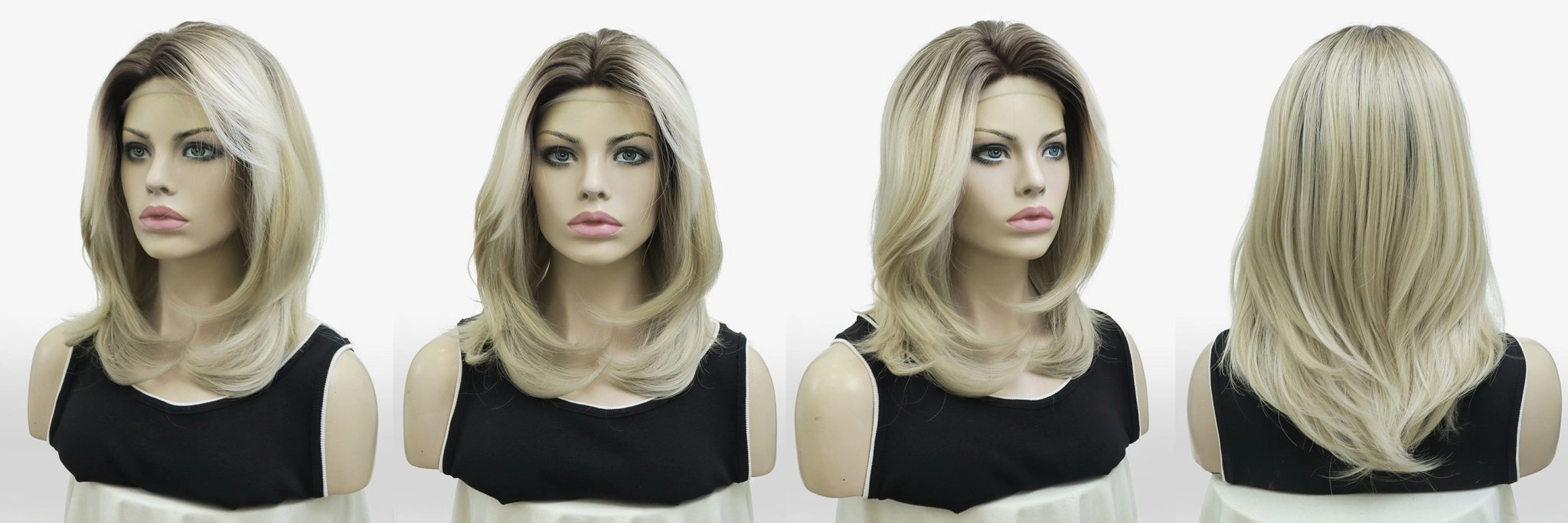 IMstyle Jordan Classic Blonde with dark rooting 13*3 free part layer Cut Glueless shoulder length Lace front wig K128-2462-C13X3
