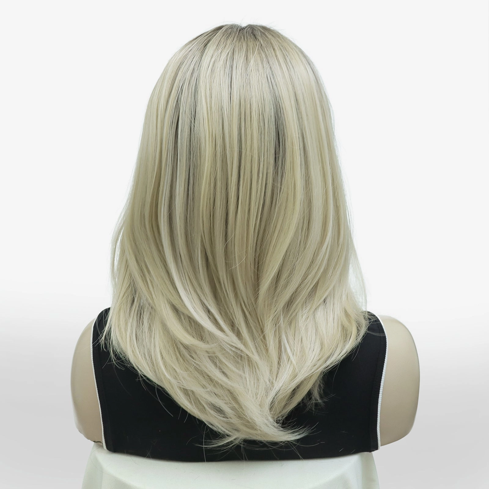 IMstyle Jordan Classic Blonde with dark rooting 13*3 free part layer Cut Glueless shoulder length Lace front wig K128-2462-C13X3