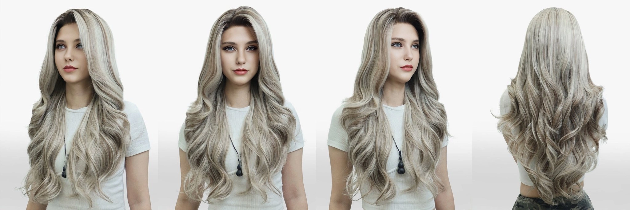 IMstyle Kayla Siver with Brown highlight Big layer lace wig 13*4 free Parting Daily Dating Wig