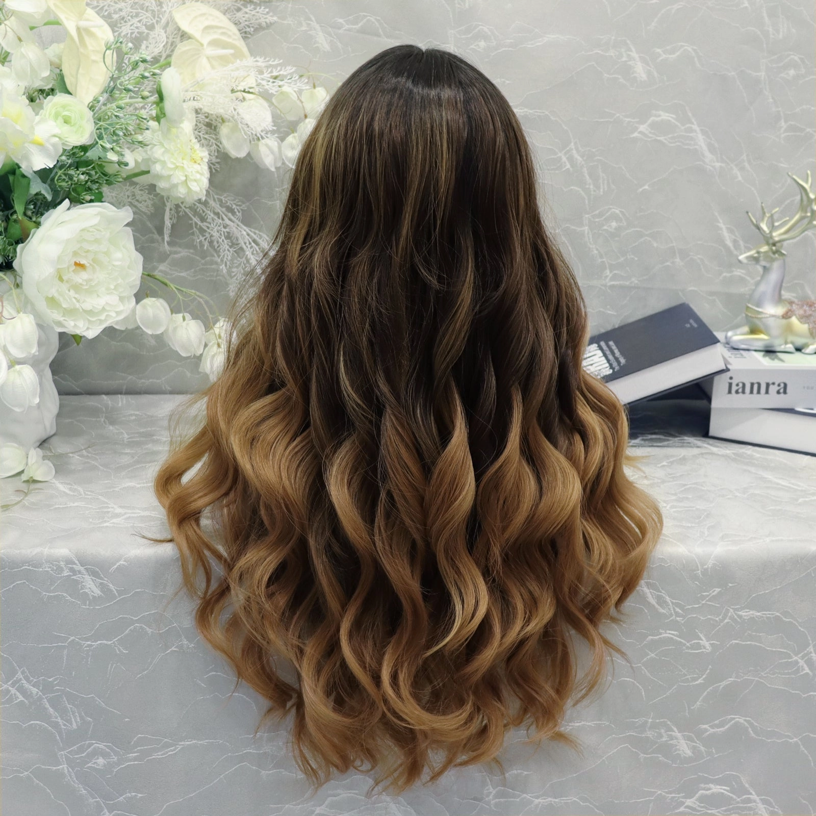 IMstyle Lori 26 inches T part&nbsp Lace Front Cap body wavy Dark Brown synthetic lace wig