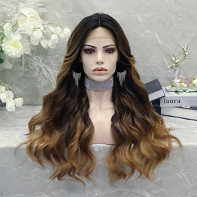 IMstyle Lori 26 inches T part&nbsp Lace Front Cap body wavy Dark Brown synthetic lace wig
