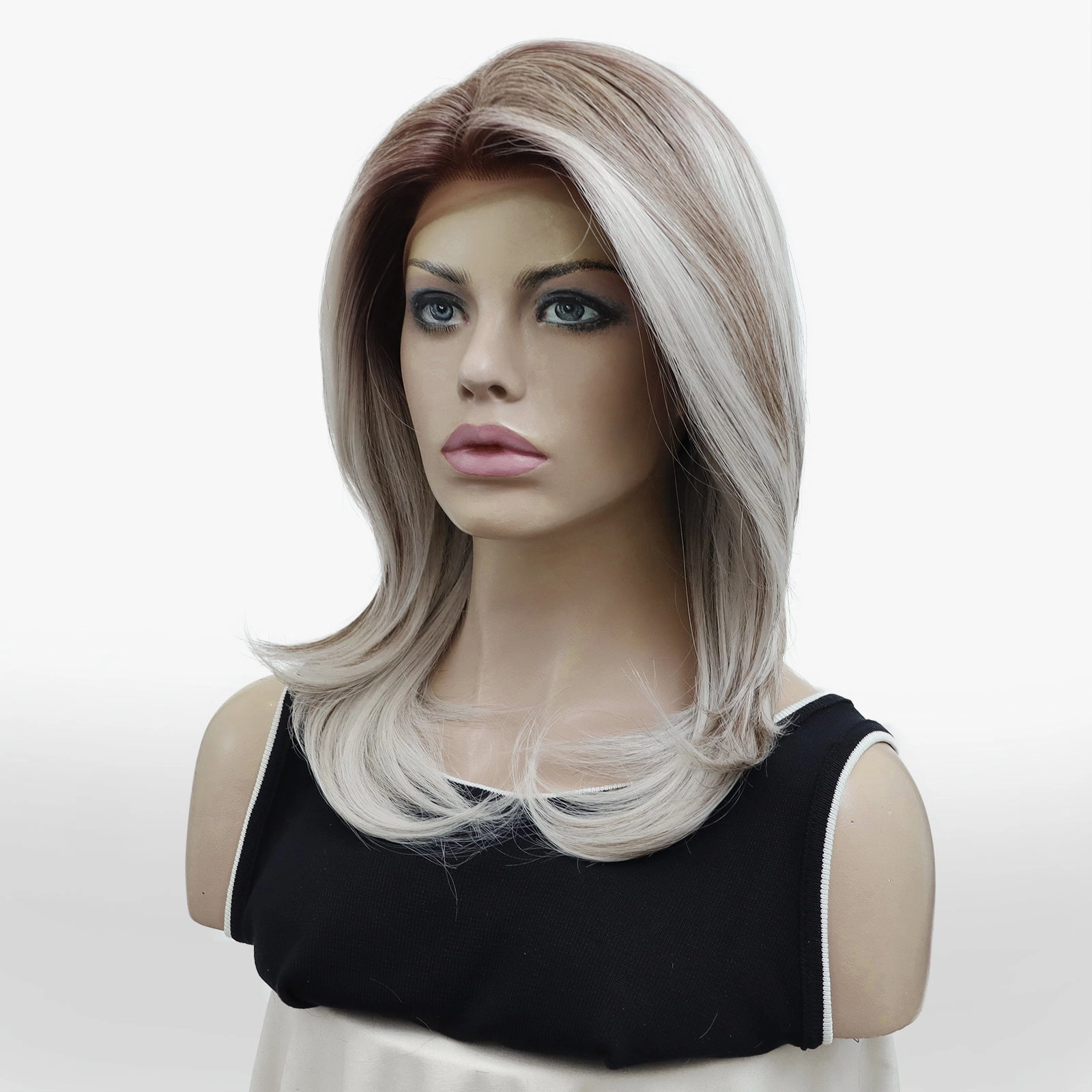 IMstyle Lydia sliver mist color with dark root wolf cut style Glueless 13*4 lace front wigs K141-Y103-60-C13X4