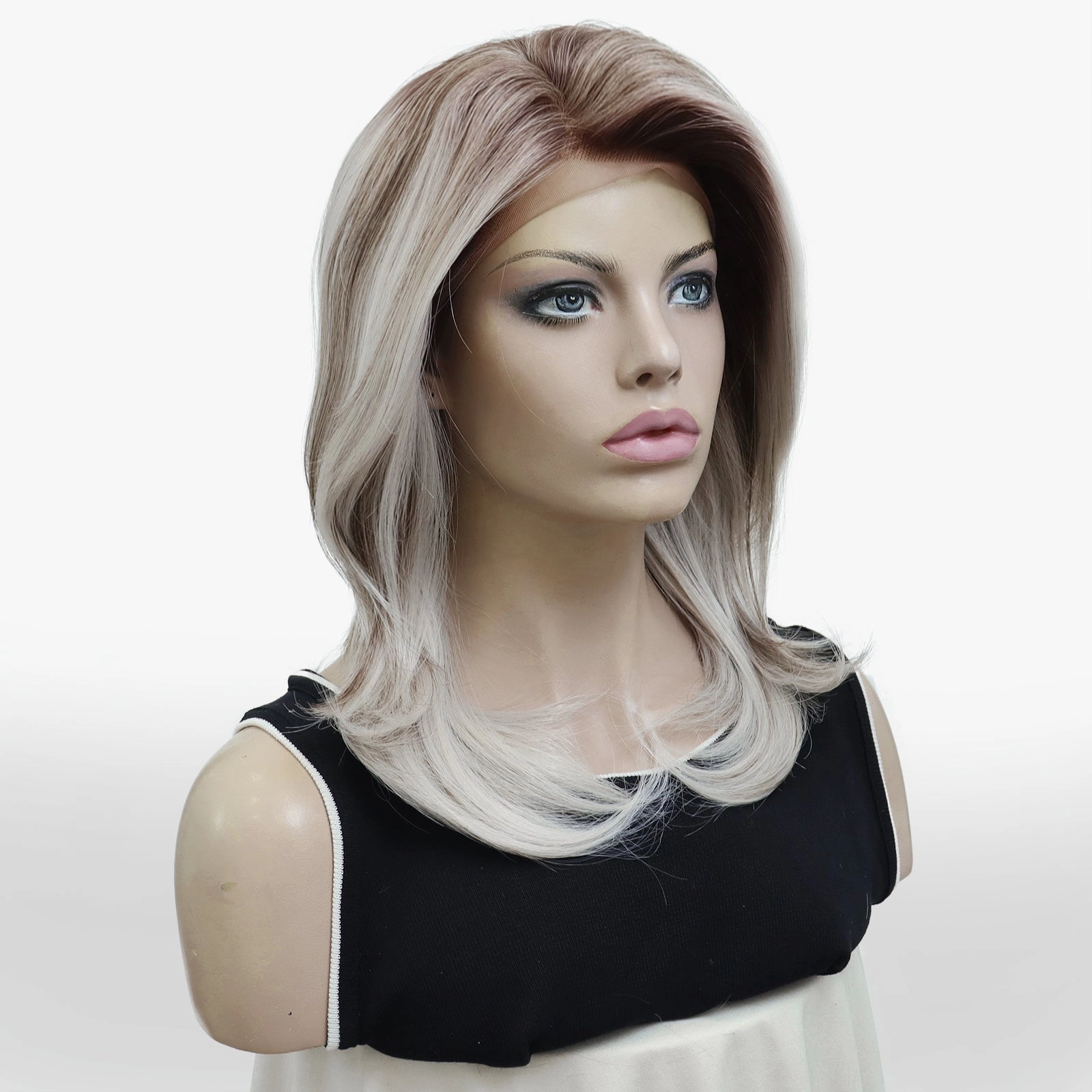 IMstyle Lydia sliver mist color with dark root wolf cut style Glueless 13*4 lace front wigs K141-Y103-60-C13X4