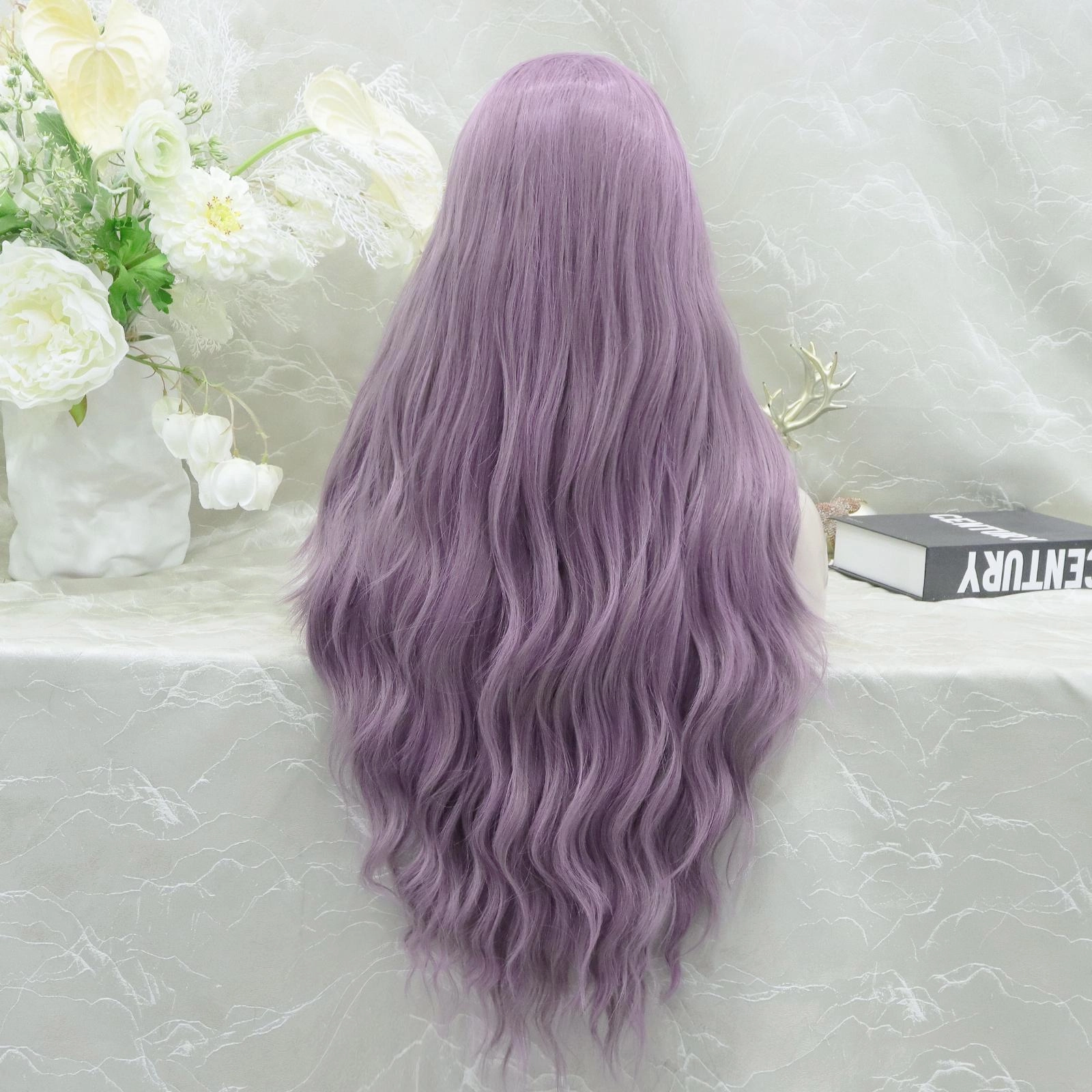 IMstyle Misty lavender purple nature curls 28 inches 13*3 free parting synthetic lace front wigs heat friendly W206-Misty(13*3)