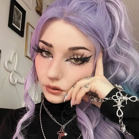 IMstyle Purple Wigs Blue Ends 13*2 free parting Lace front Wig Pride Party Wig-S-W88361-2116-02