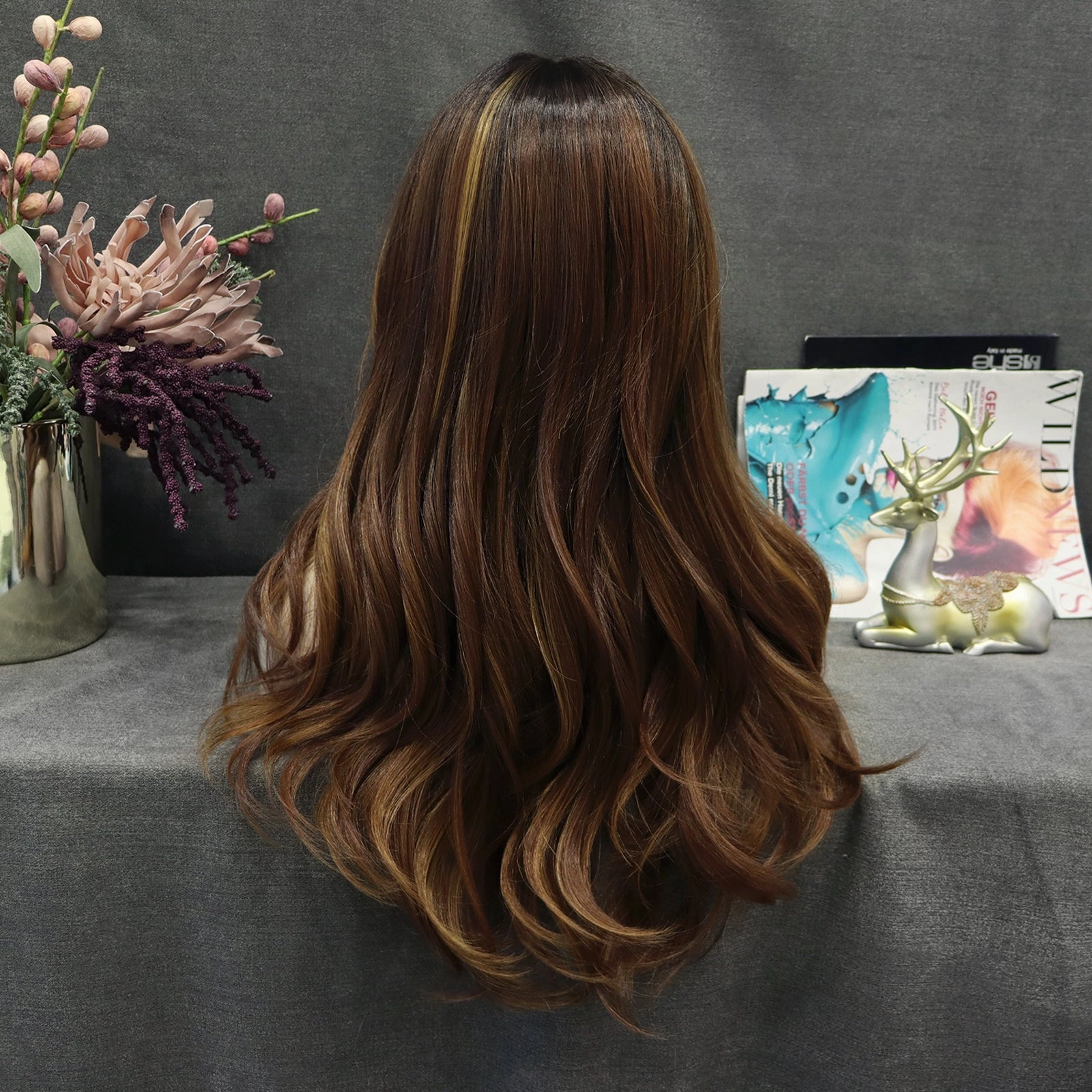 IMstyle Remy yellow brown with dark root layer cut 24 inches T part lace front glueless wigsThehairhoneysCollection