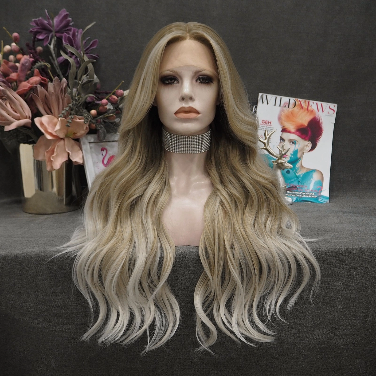 IMstyle Sally Glueless Ombre blonde with money pieces 28inches T part lace front wigs