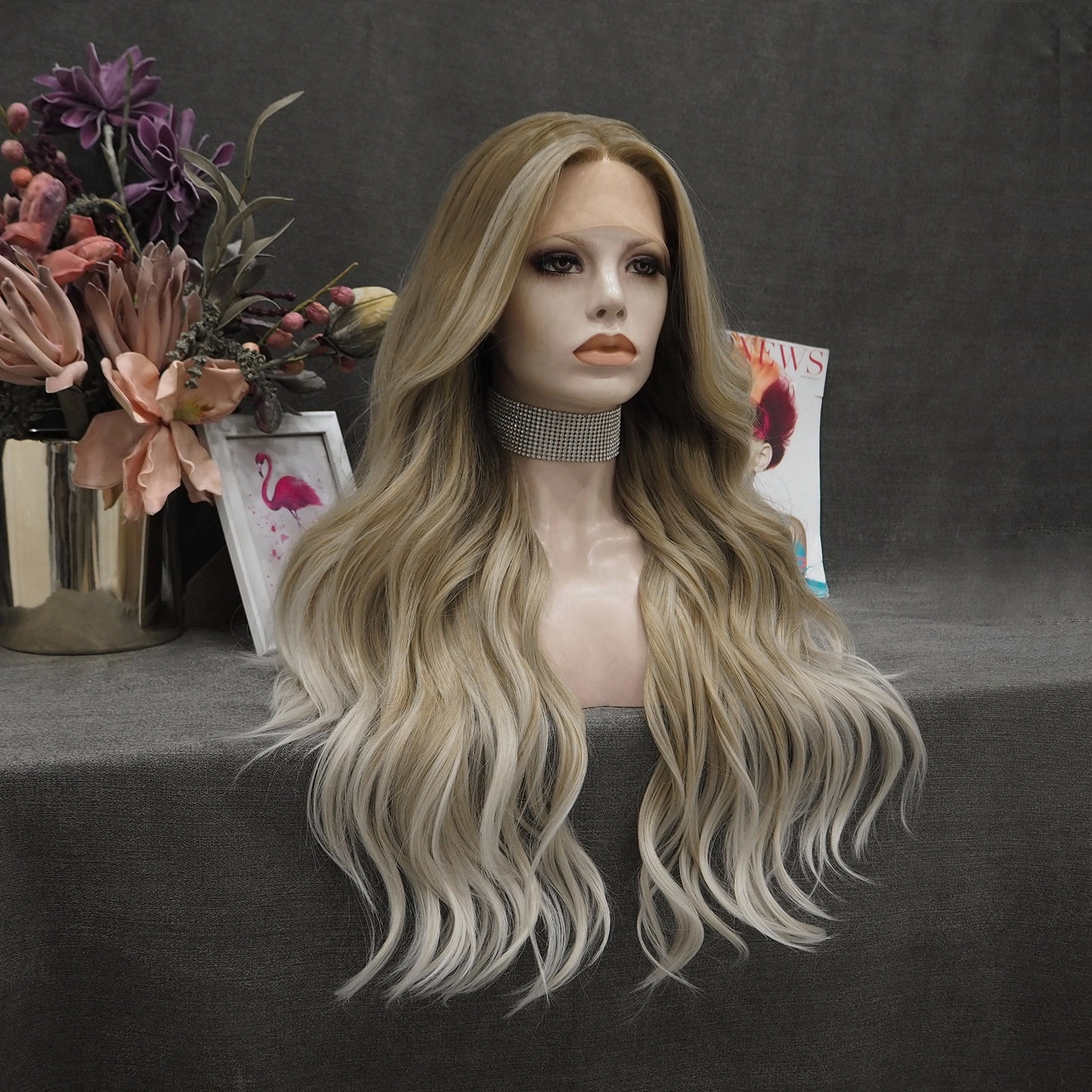IMstyle Sally Glueless Ombre blonde with money pieces 28inches T part lace front wigs