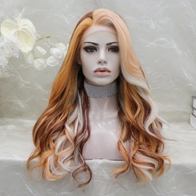 Imstyle Sorcha New orange and White Tinsel wig 13*2 lace front wig party