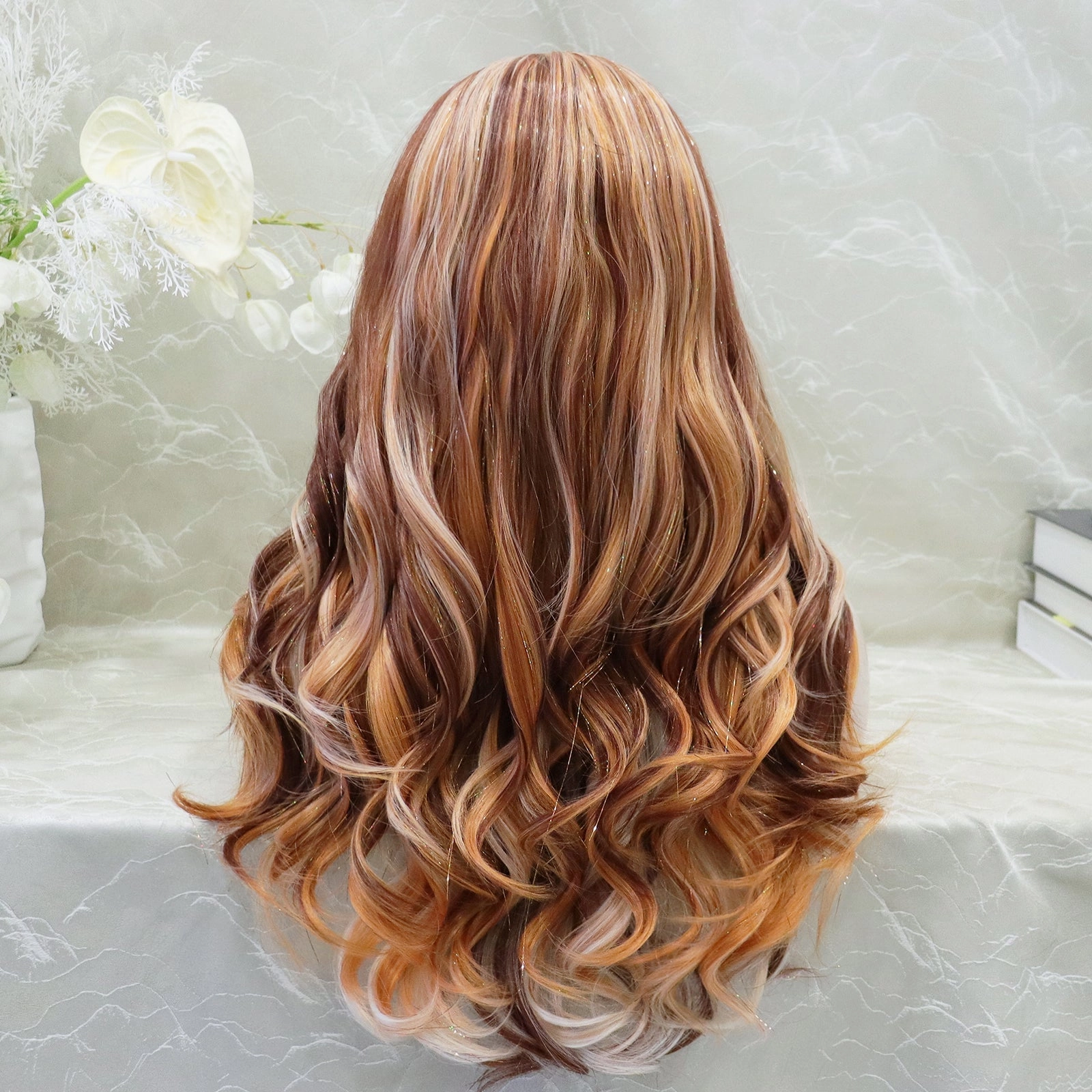 Imstyle Sorcha New orange and White Tinsel wig 13*2 lace front wig party