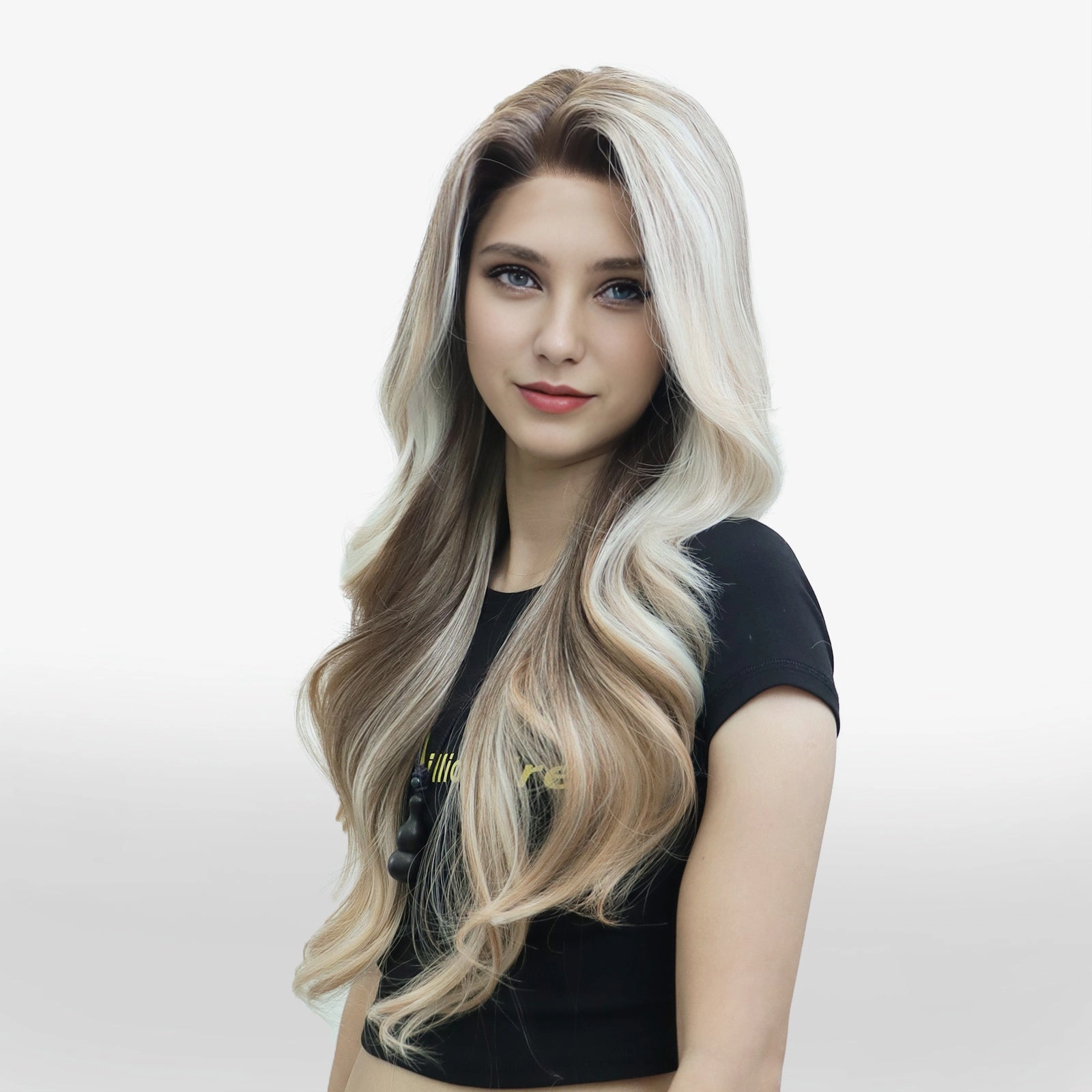 IMstyle Stacy Apricot Blonde with beige Highlight Big layer lace wig 13*4 free Parting Daily Dating Wig-F100-1T2440