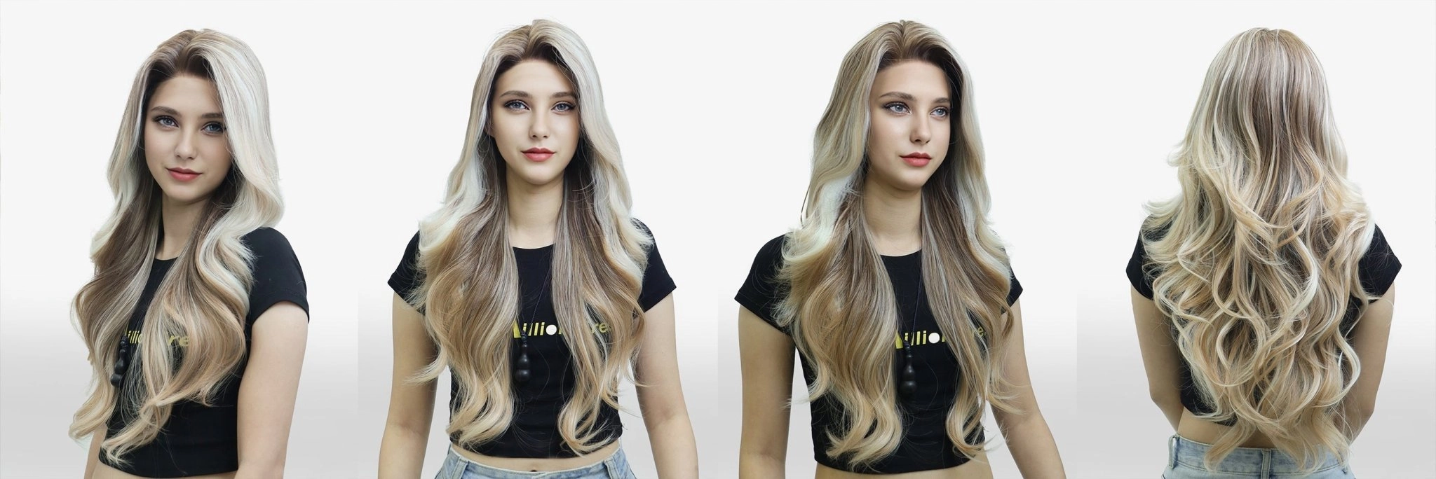 IMstyle Stacy Apricot Blonde with beige Highlight Big layer lace wig 13*4 free Parting Daily Dating Wig-F100-1T2440