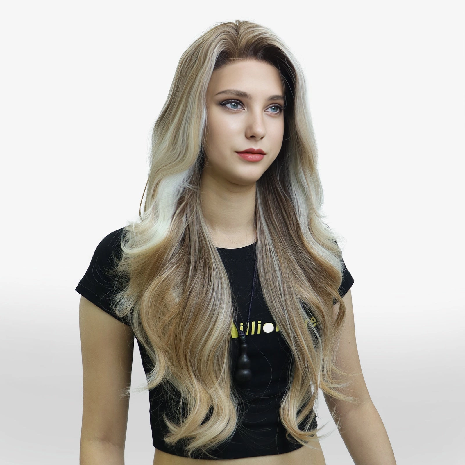 IMstyle Stacy Apricot Blonde with beige Highlight Big layer lace wig 13*4 free Parting Daily Dating Wig-F100-1T2440