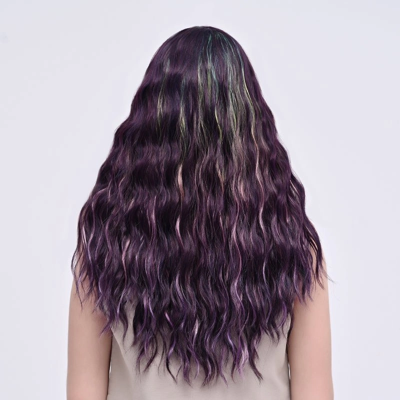 Imstylewigs-Billie-26 inches Highlight purple water wave lace wigs