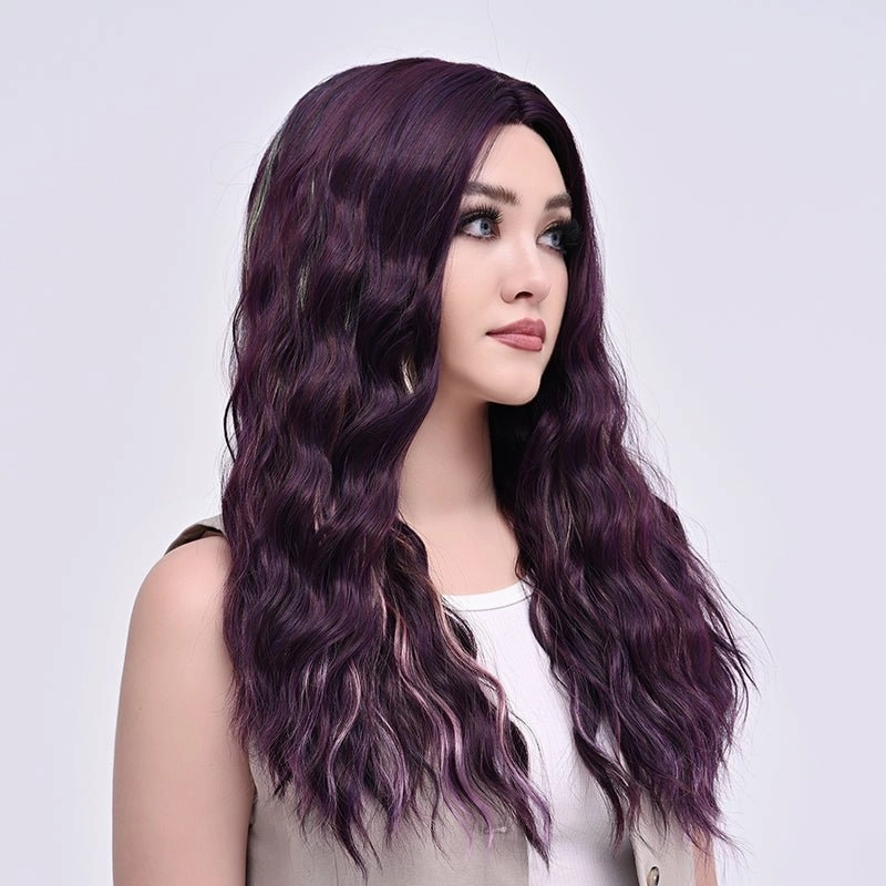 Imstylewigs-Billie-26 inches Highlight purple water wave lace wigs