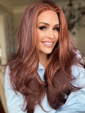 Imstylewigs-Kat-26 inches chestnut brown wavy lace wigs