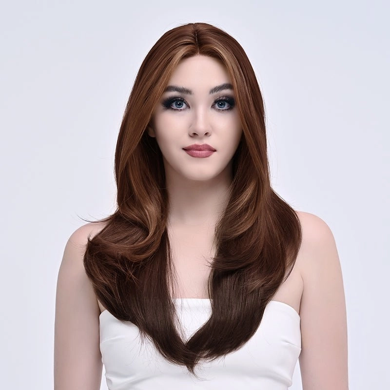 Imstylewigs-Kat-26 inches chestnut brown wavy lace wigs