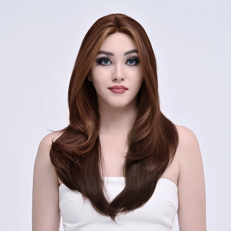 Imstylewigs-Kat-26 inches chestnut brown wavy lace wigs (Shara)