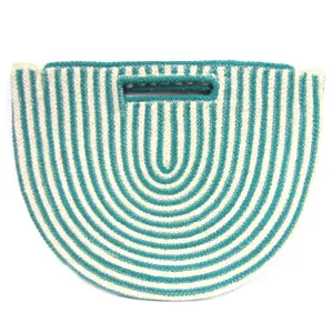 Isla Woven Tote Bag In Turquoise