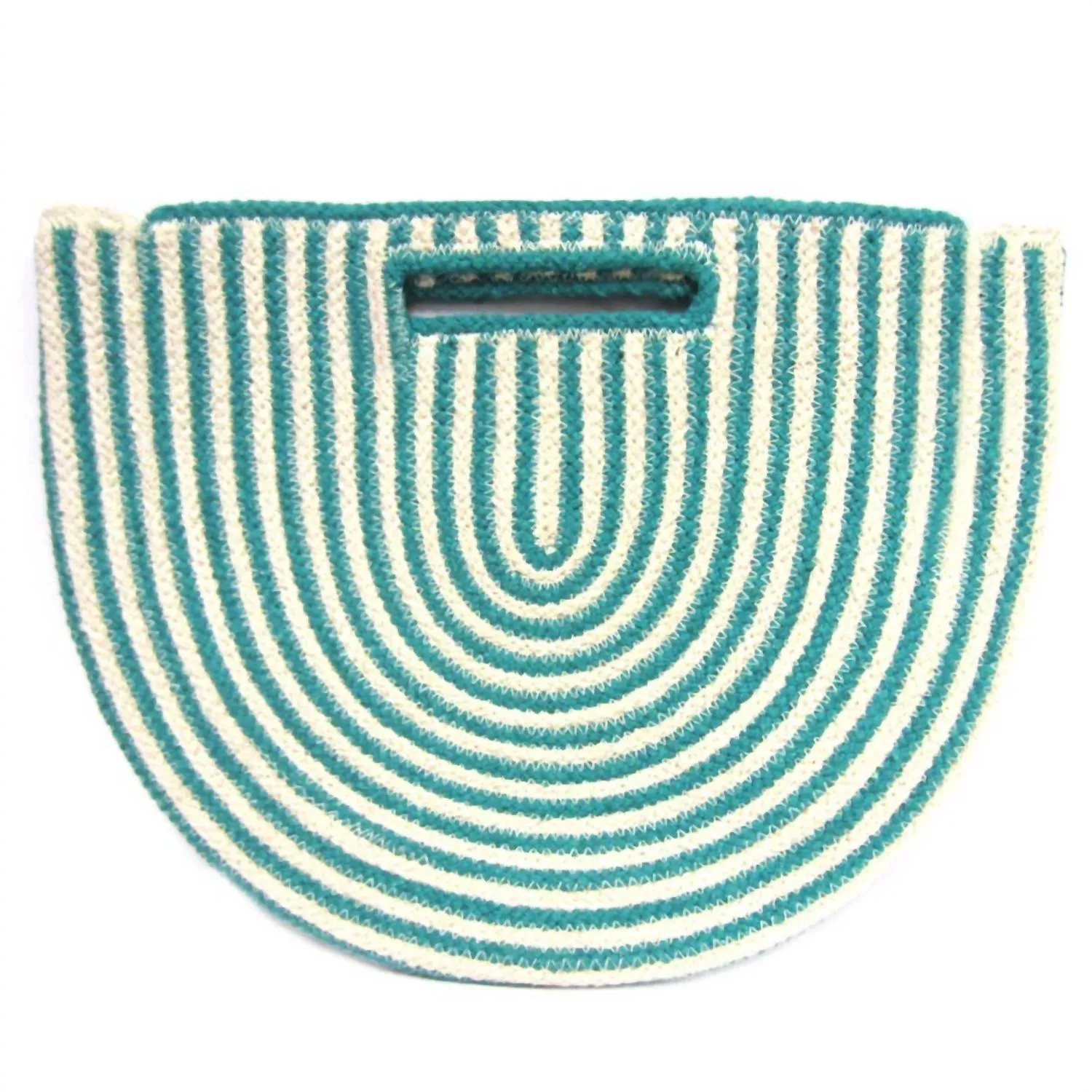 Isla Woven Tote Bag In Turquoise