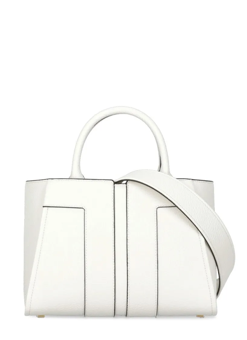 Ivory Shoulder Bag With Logo