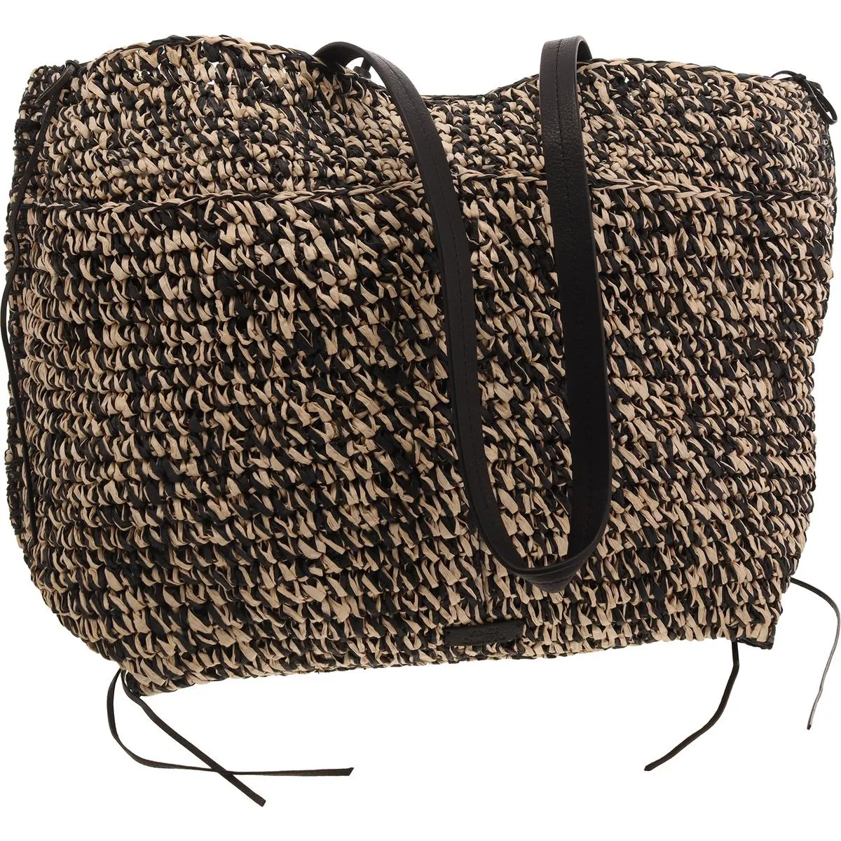 Jamee Womens Lace-Up Woven Tote Handbag