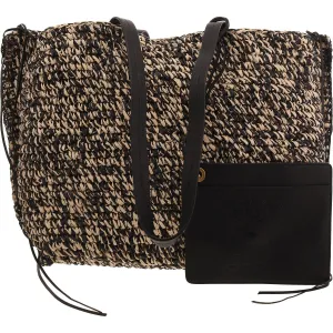 Jamee Womens Lace-Up Woven Tote Handbag
