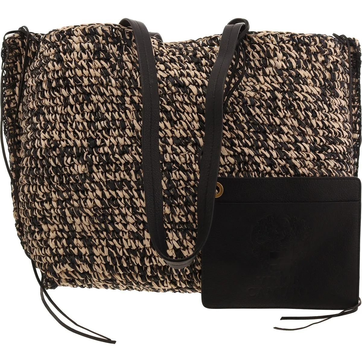 Jamee Womens Lace-Up Woven Tote Handbag