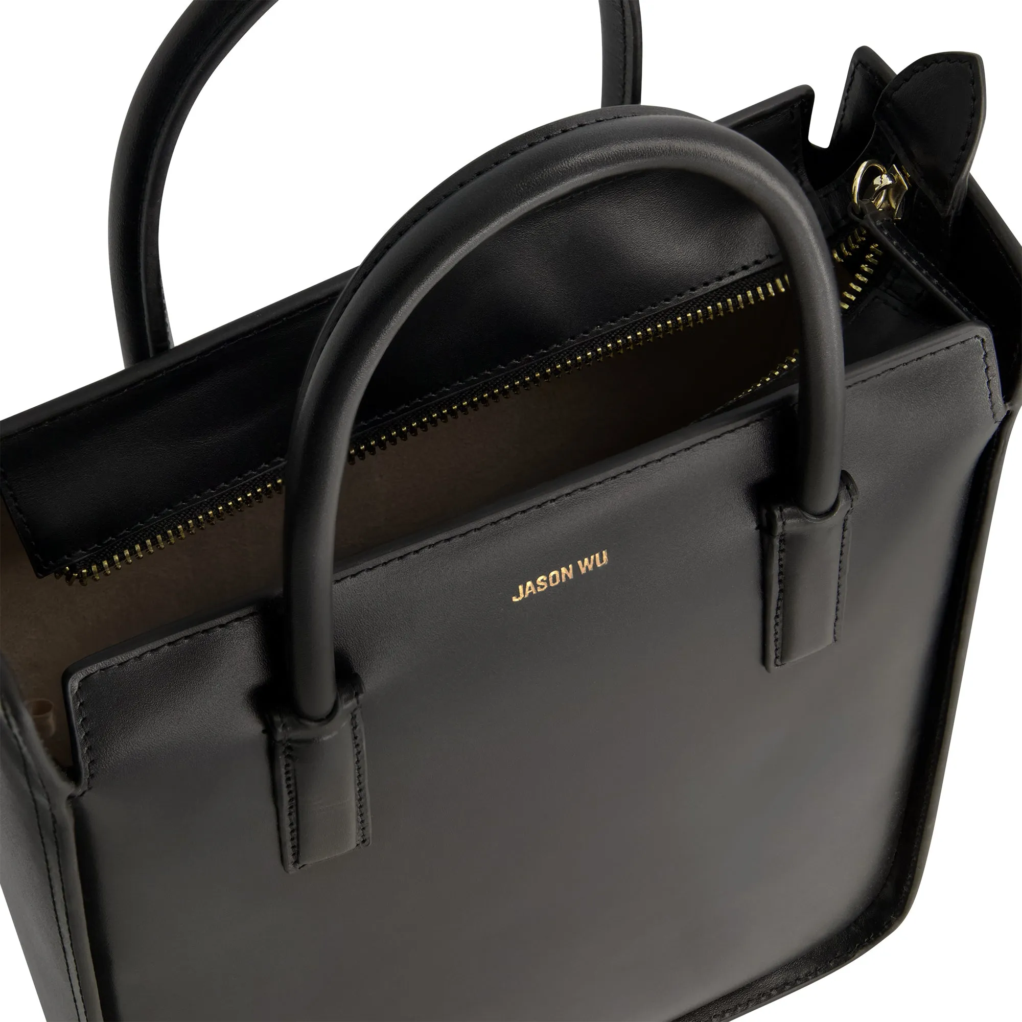 Jason Wu Structured Tote Bag with Gold Hardware and Zip Closure