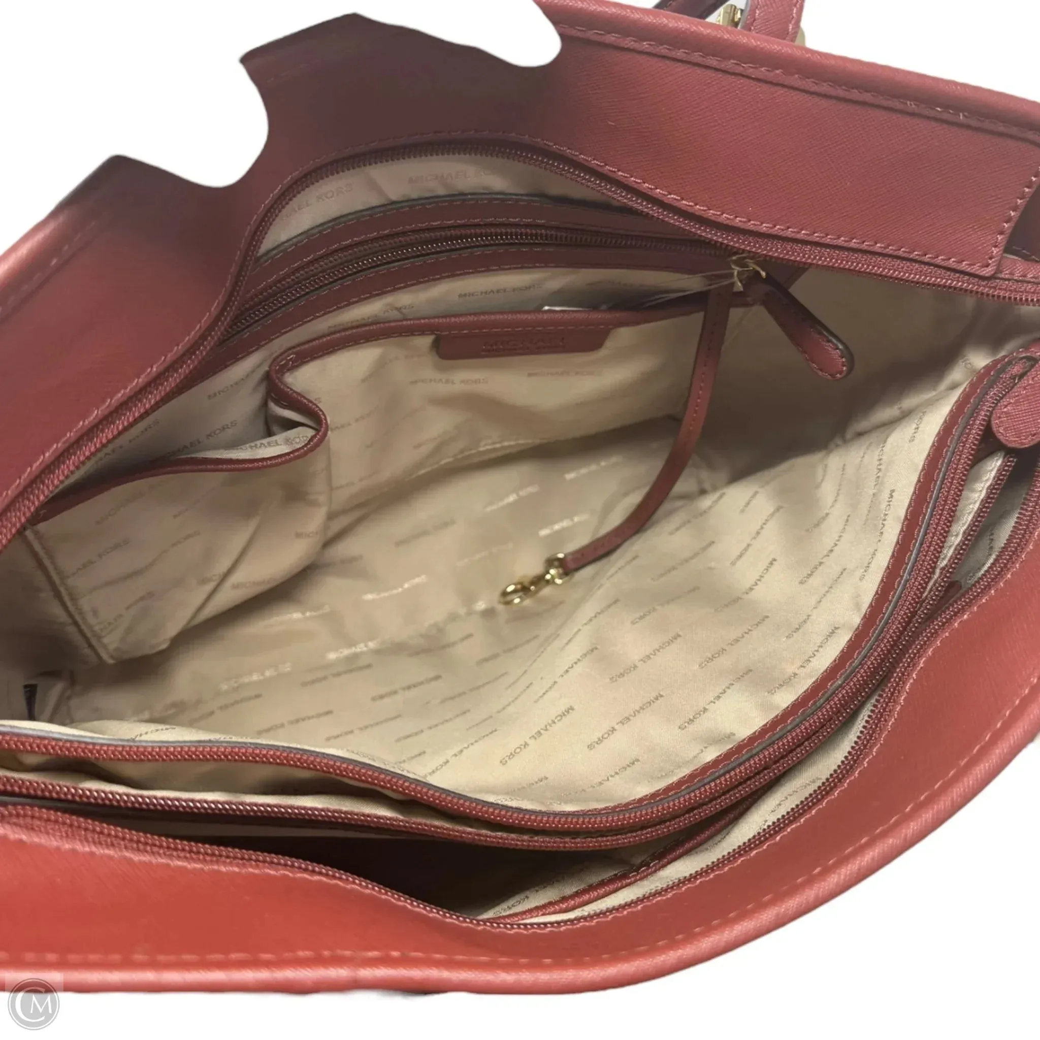 Jet Set Snap Pocket Tote in Brick Designer By Michael Kors  Size: Medium