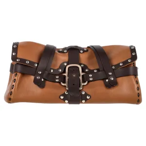 Jimmy Choo Vintage Studded Shoulder Bags in Brown Leather