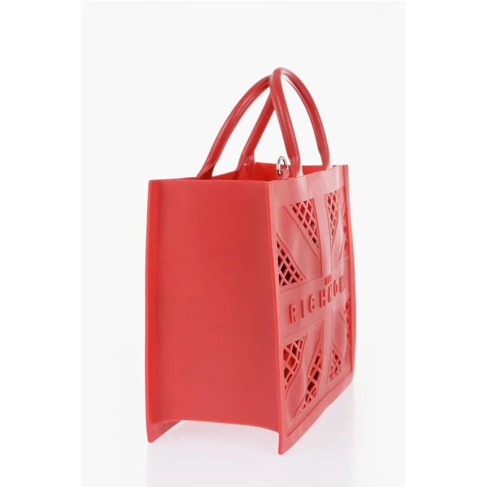 John Richmond Solid Color CRACOV Tote Bag with Cut-Out Women's Details