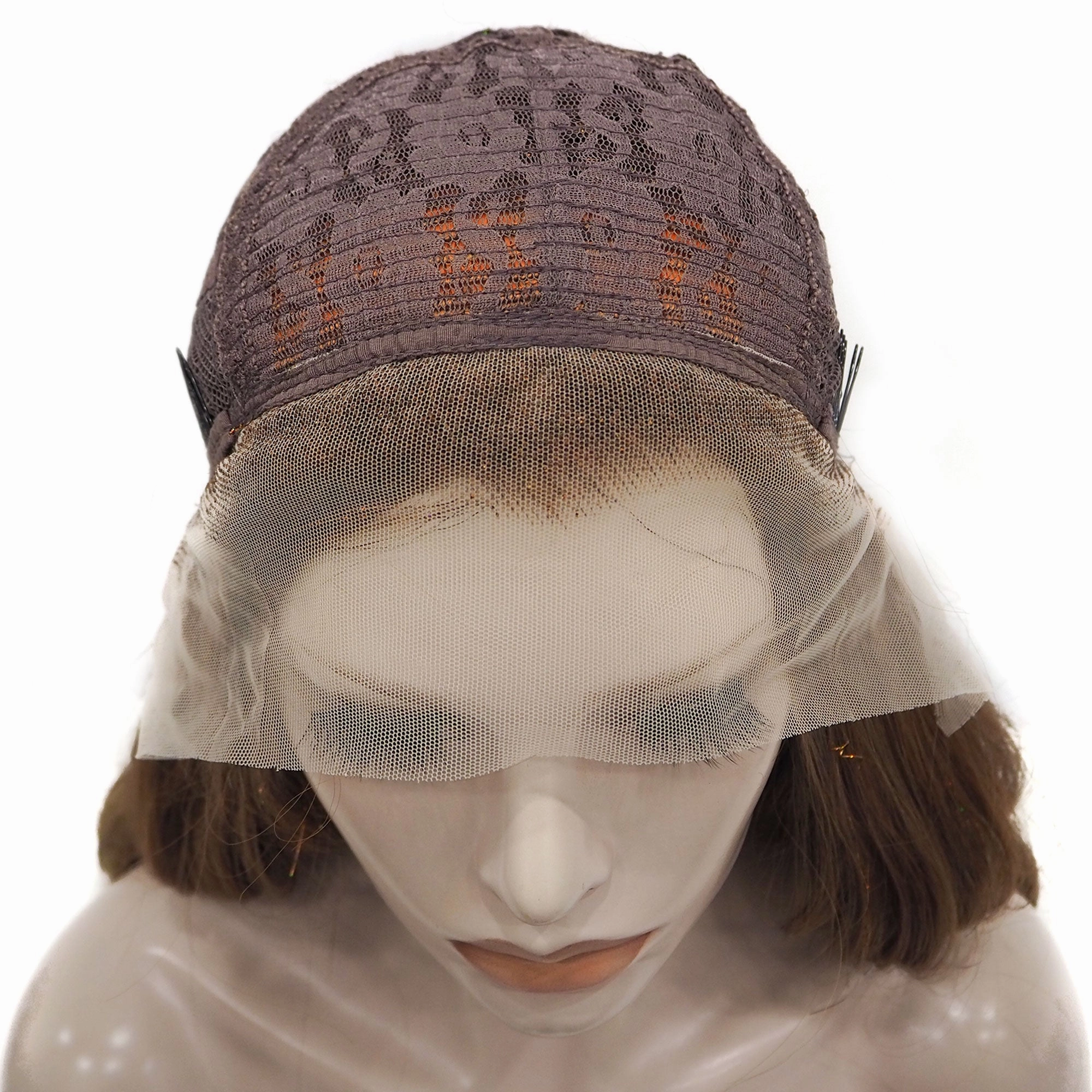 Kassie - Chocolate Brown Mixed With A Stand of Rainbow Hair Tinsel Synthetic Lace Front Wig