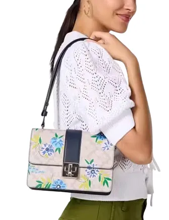 Kate Spade New York Spade Flower Floral Small Flap Shoulder Bag