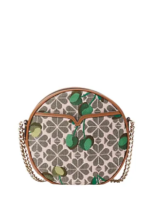 Kate Spade New York Spade Flower Jacquard Drum Cherry Medium Crossbody