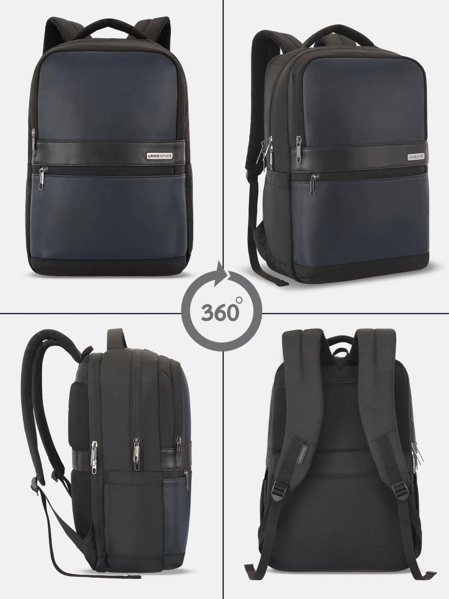 Lavie Sport Armour 24L Laptop Backpack with Trolley sleeve For Men & Women P. Blue