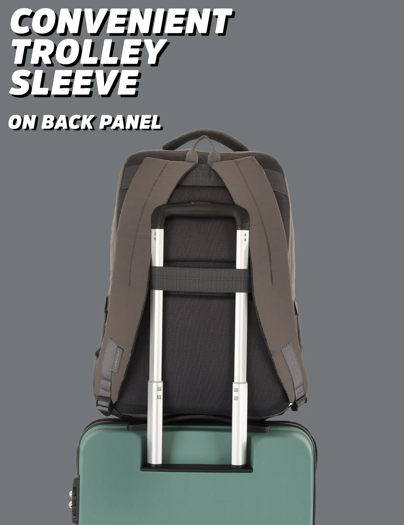 Lavie Sport Armour 24L Laptop Backpack with Trolley sleeve For Men & Women P. Blue